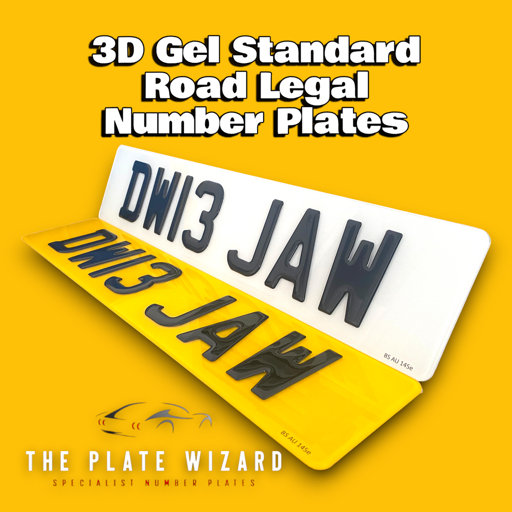 Standard road legal 3d gel number plates in northern ireland - NI