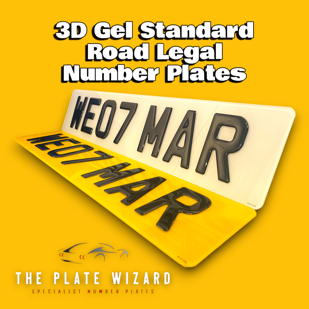 Standard road legal 3d gel number plates in northern ireland - NI