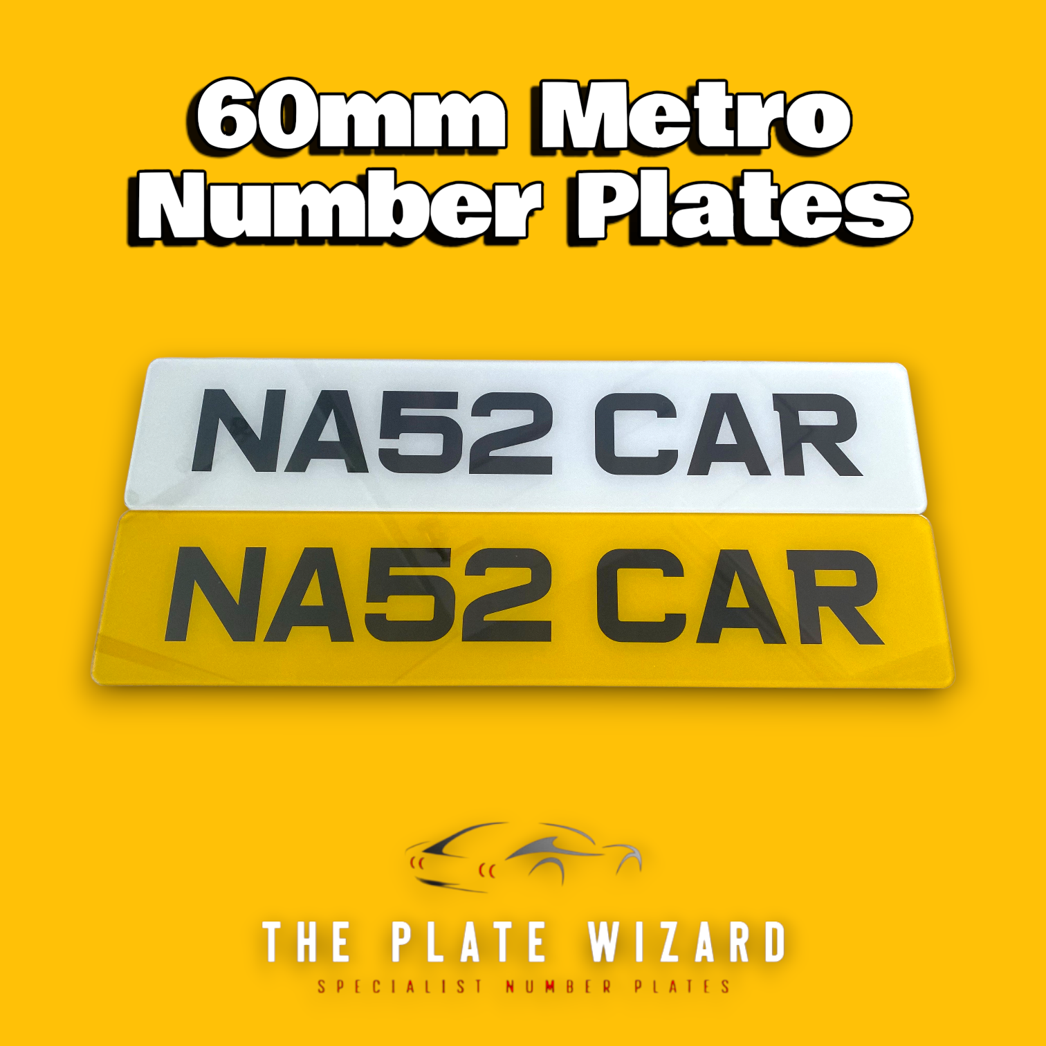 60mm metro font number plates made in northern ireland - ni