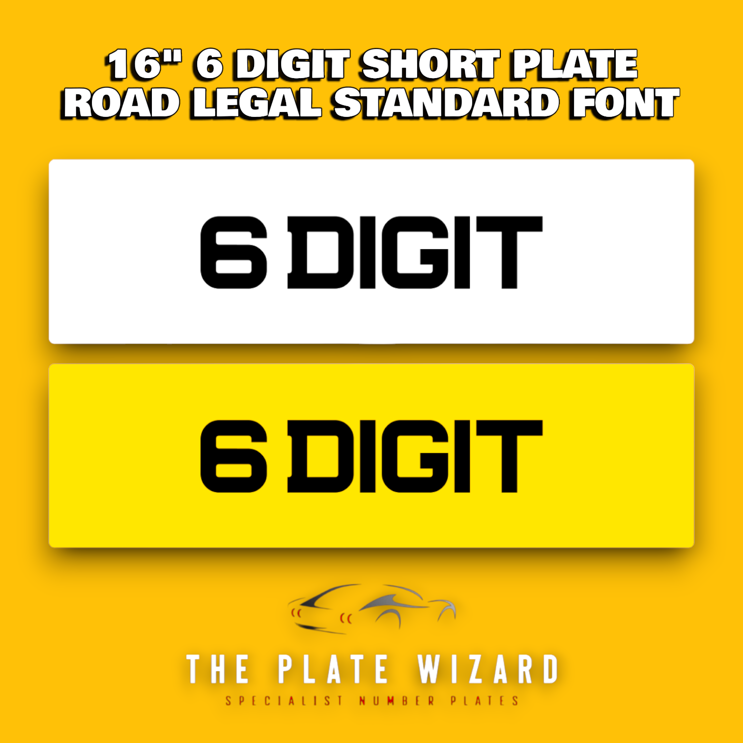 16" 6 Digit Metro Font Printed Number Plates (406x111)