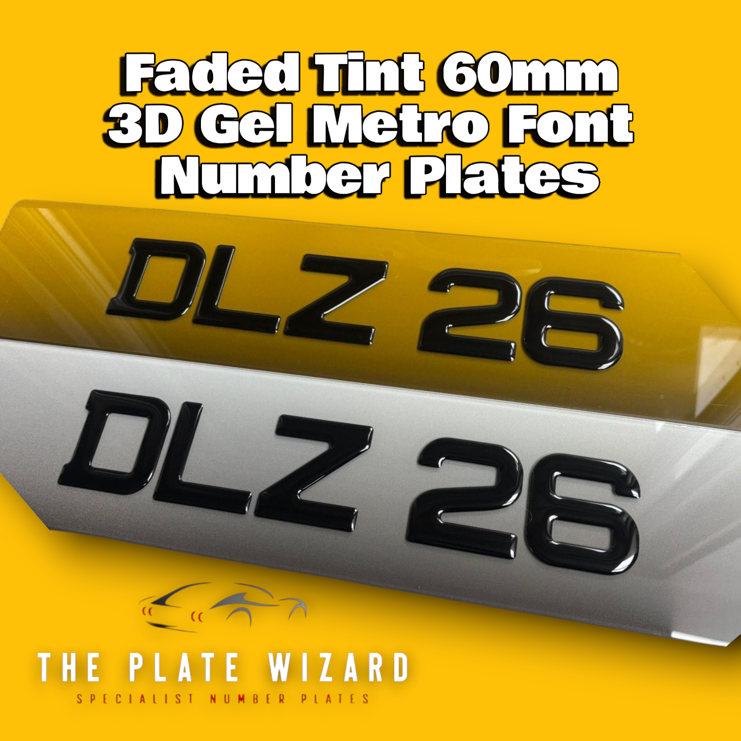 Faded Tint 60mm & 50mm 3D Gel Metro Number Plates