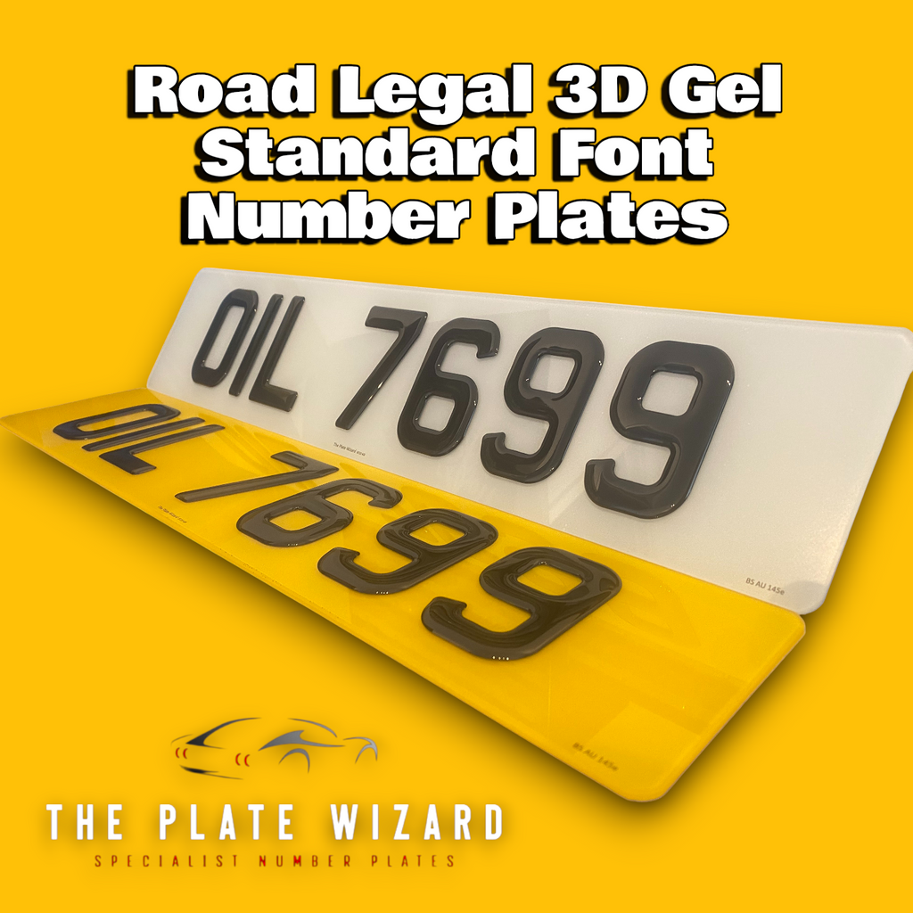 Standard road legal 3d gel number plates in northern ireland - NI