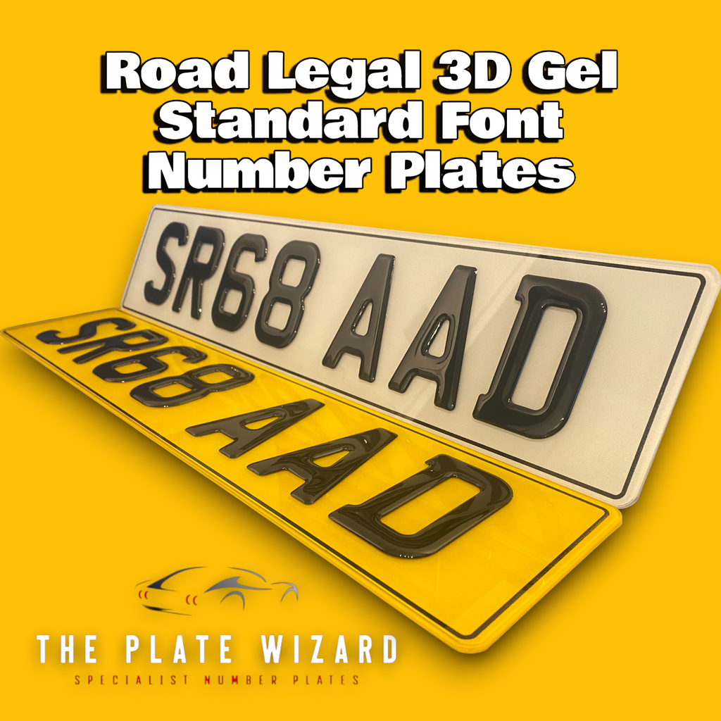 Standard road legal 3d gel number plates with border in northern ireland - NI