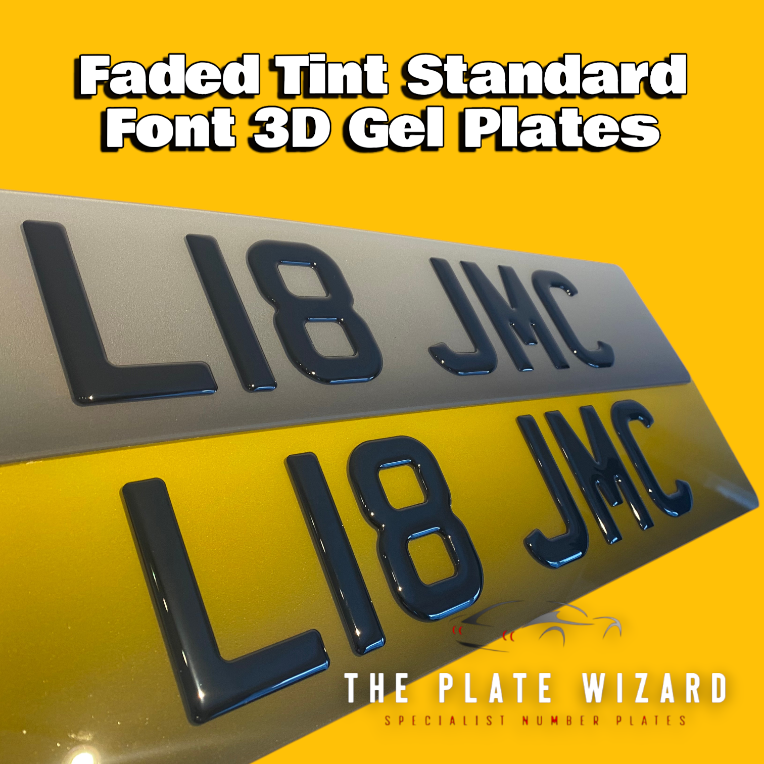 Faded tint standard size 3d gel number plates made locally in northern ireland