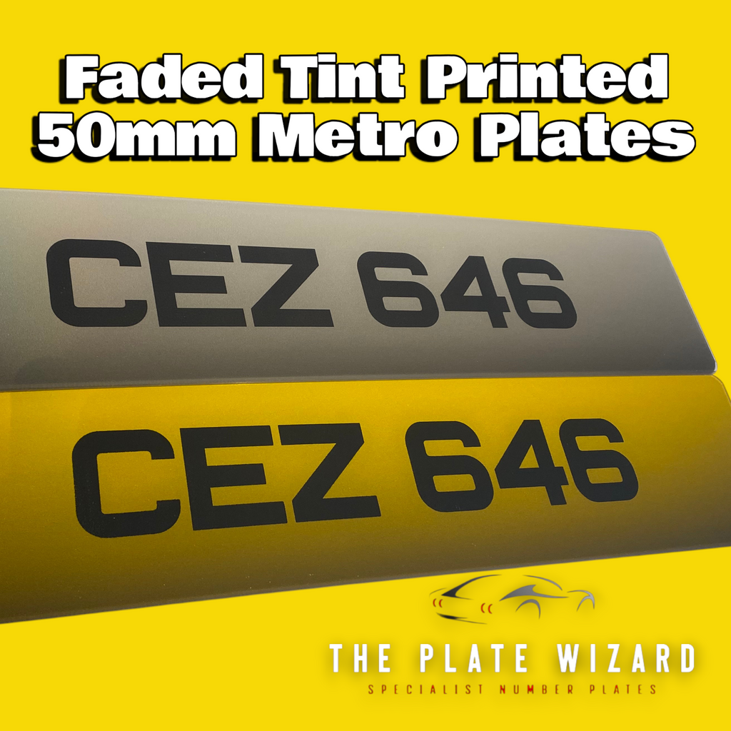 Faded Tint Printed Plates - Standard & Metro Fonts