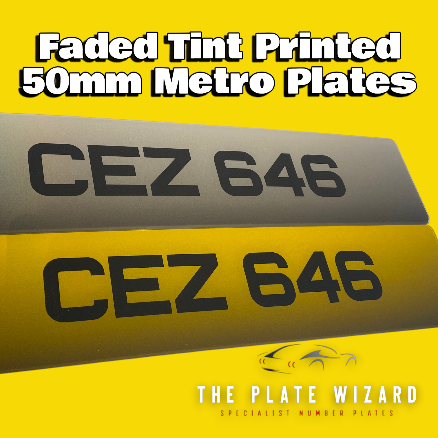 Faded Tint Printed Plates - Standard & Metro Fonts