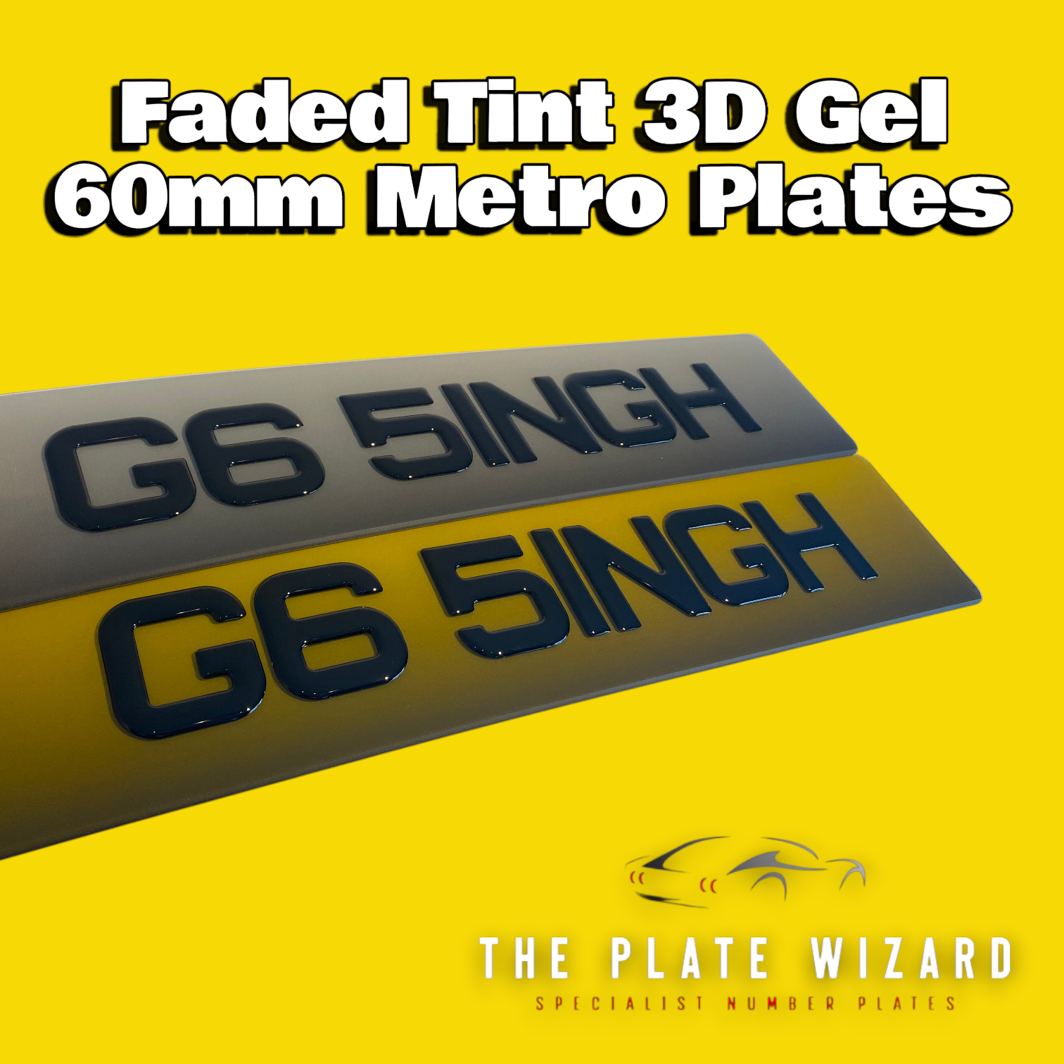 Faded Tint 60mm & 50mm 3D Gel Metro Number Plates