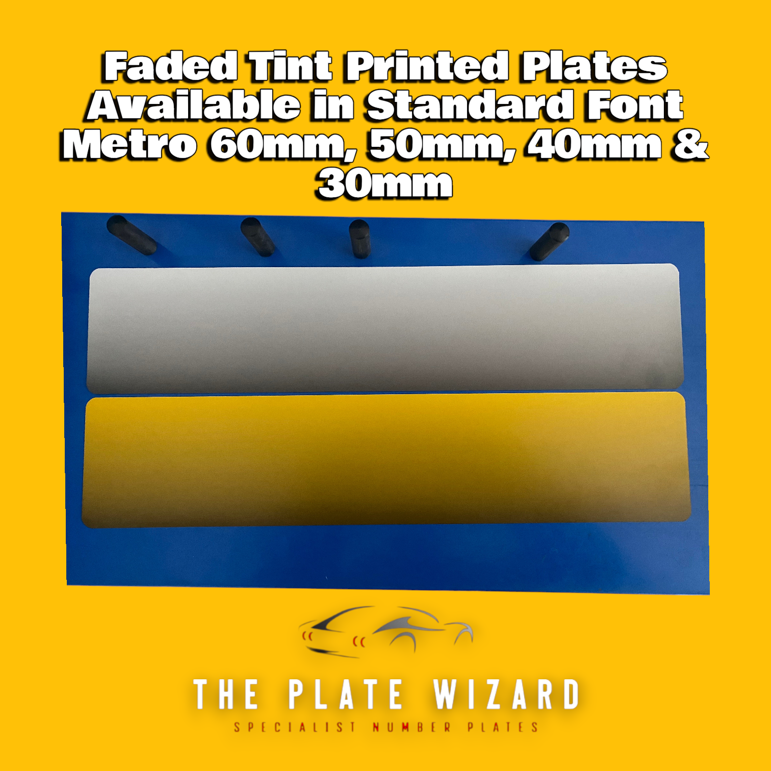 Faded Tint Printed Plates - Standard & Metro Fonts