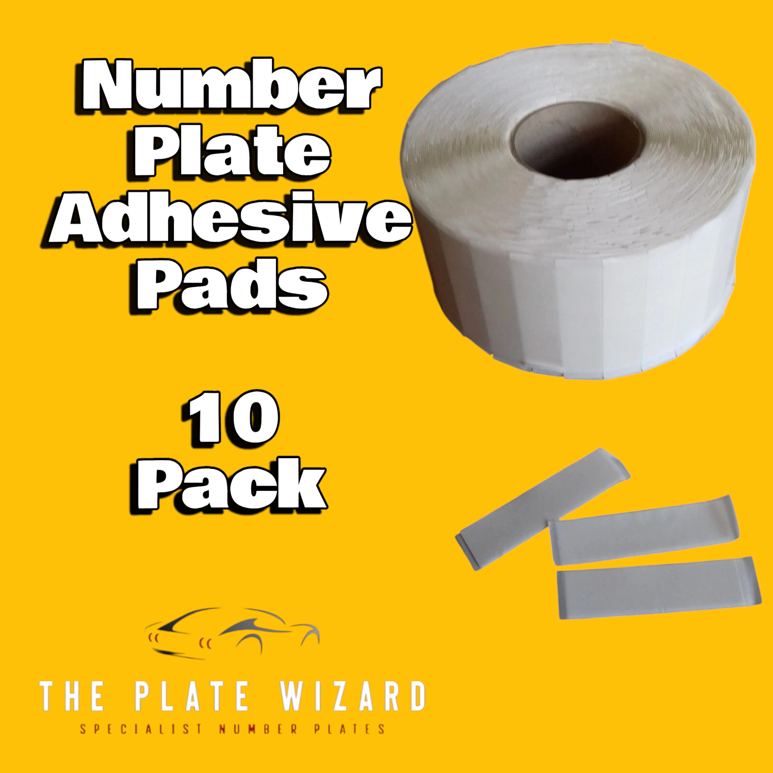 Professional automotive adhesive mounting pads for secure number plate installation 10 pack in northern ireland